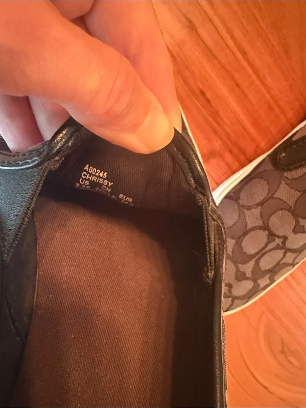 Coach Chrissy Charcoal Signature Slip-On Loafers. Women’s size 9.5.